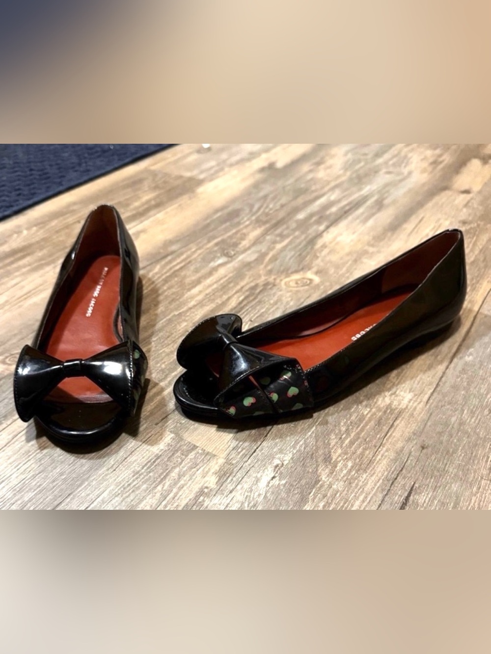 vintage Marc by Marc Jacobs black peep-toe flats size 7